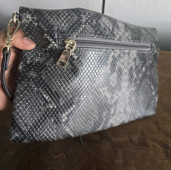 Jen & Co Womens Bag Snake Embossed Clutch Purse Shoulder Removable Straps - Picture 13 of 16